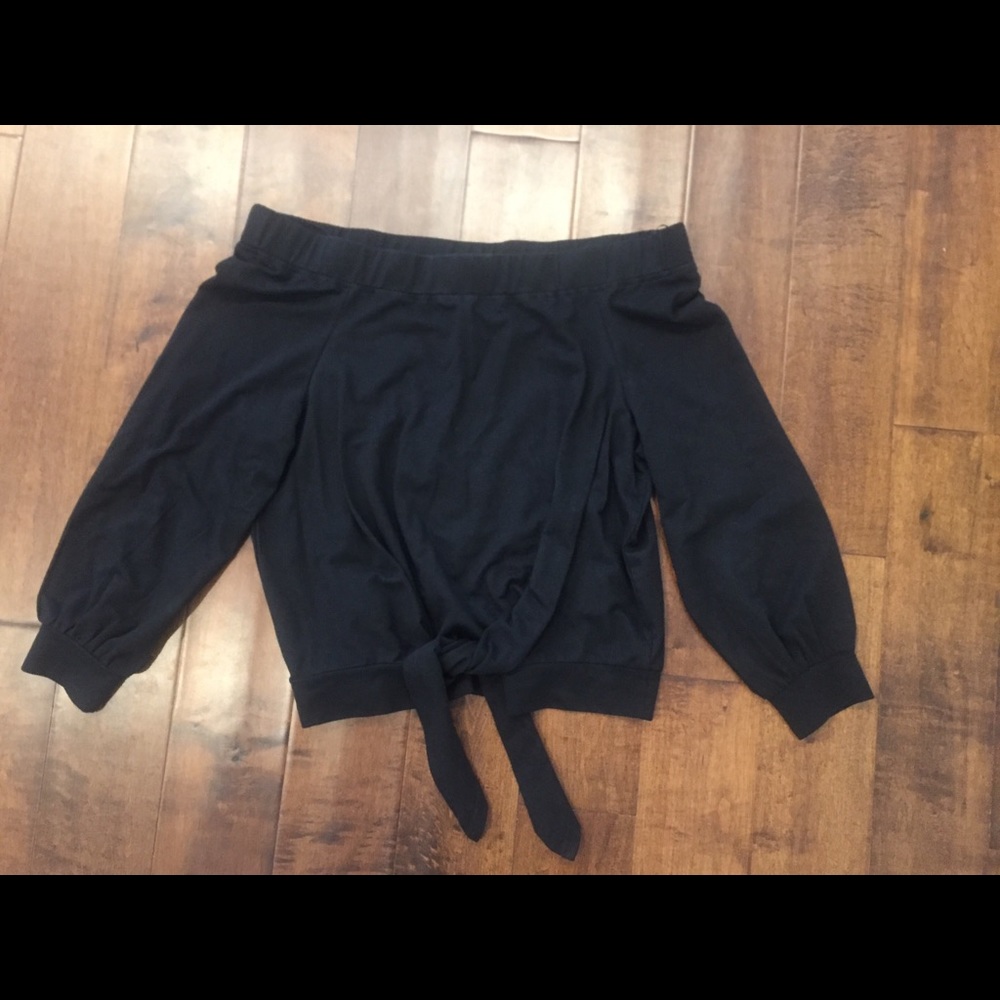 ILY black off the shoulder tie front top large - Picture 3 of 3